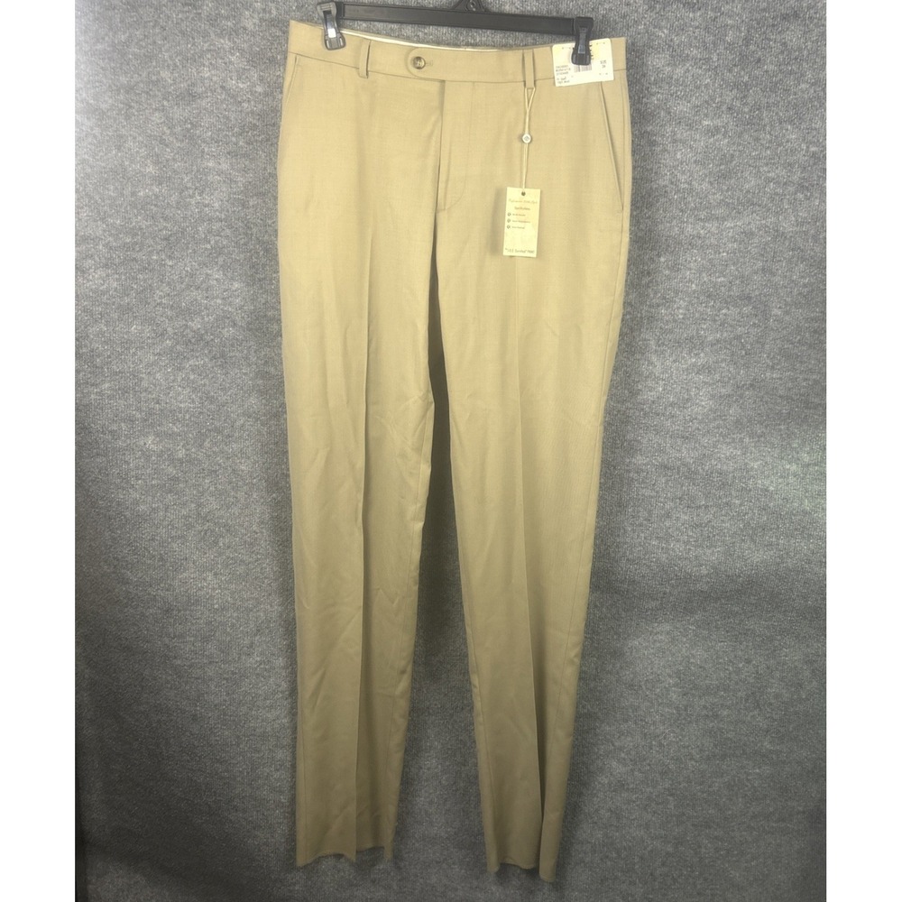 Joseph Abboud JOE Survival Pant 34 Mens Khaki Wool Stretch Waist Dress Pants NEW